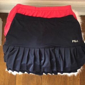 Blue and Pink Fila Tennis Skirts